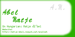 abel matje business card